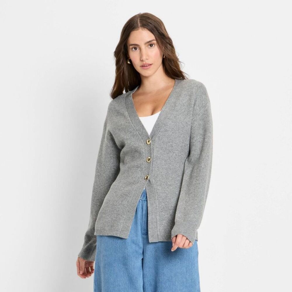 Women's Nipped Waist Cardigan - Future Collective Gray M